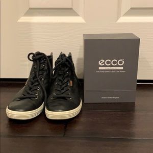 Ecco size 38 Leather High Tops with Care Kit